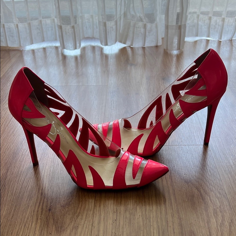 Jessica Simpson Vibrant Red Cutout Heels